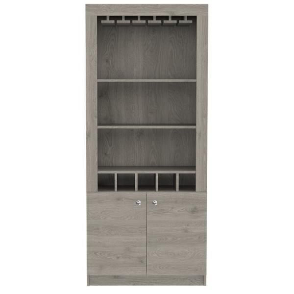 Stainless Steel Corner Wine Cabinet Racks With Temperature Control And Wood Shelves