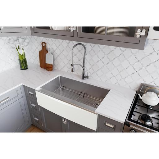 Nano PVD 33 Inch Apron Stainless Steel Kitchen Sink 1 Bowl
