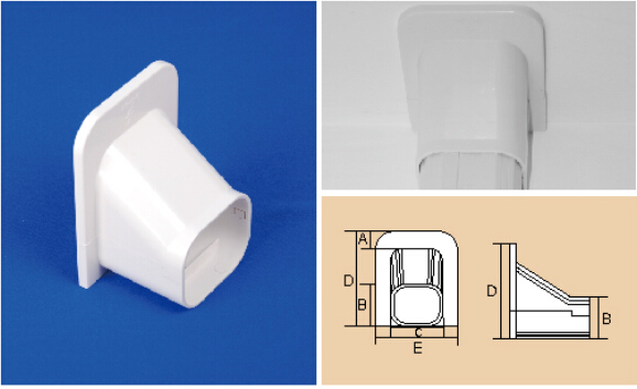 80mm 100mm White PVC Decorative Duct Kits Split Air Conditioner Pipe Cover Fitting Ceiling Cap