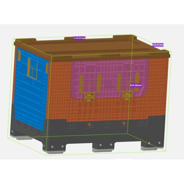 Foldable Plastic Storage Container Stackable Pallet Storage Bin Box Other Color Black