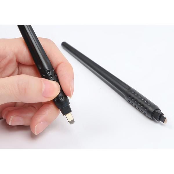 3D Embroidered Black Disposable Eyebrow Microblading Hand Tool With Hard Blade