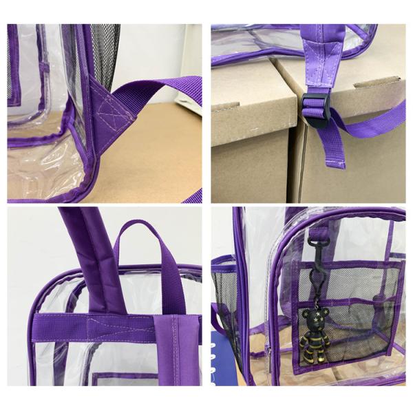 Multi-Pocket Transparent School Backpack Bag with Custom Logo and Waterproof Function