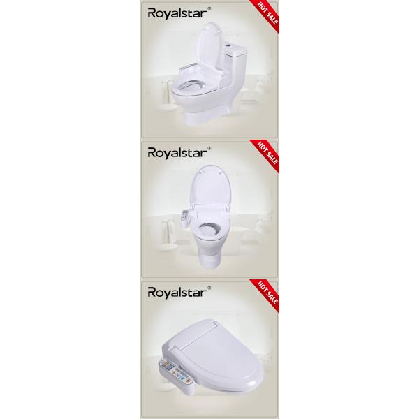 Electric Hygienic Heated Toilet Seat Bidet , Automatic Toilet Seat ABS Plastic Cover