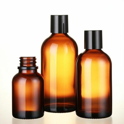 Round Amber Cosmetic Bottles The Ultimate Packaging Solution for Top- Cosmetics