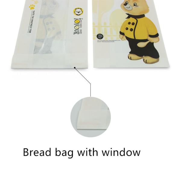 Greaseproof 55gsm Single Kraft Paper Carry Bags For Sandwich