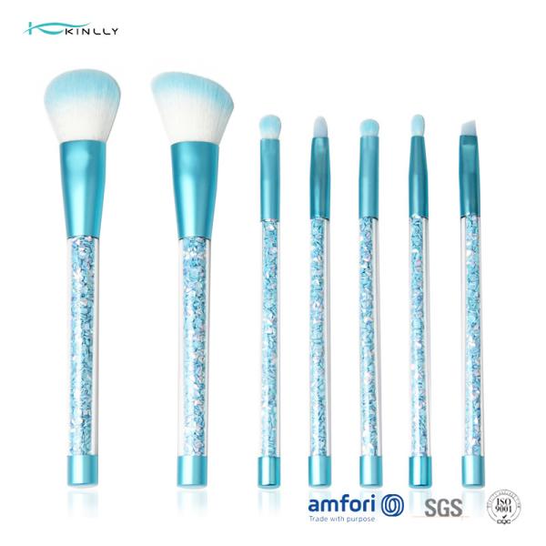 Glitter Synthetic Hair 6pcs Plastic Makeup Brushes
