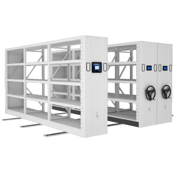 Electric Mobile Shelves Racking Hand Cranked Cargo Mobile Shelving Compact Movable Shelving High-Density Shelves