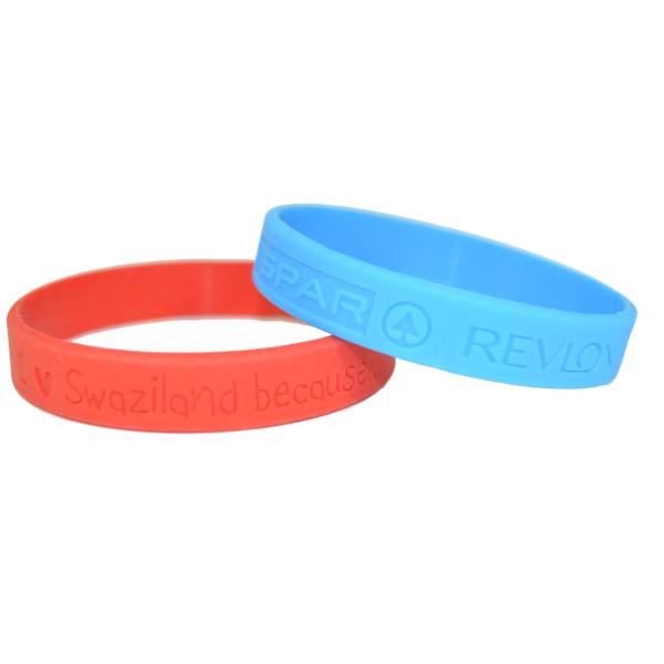 Promotional Embossed Silicone Wristbands Soft Style Thickness 2mm