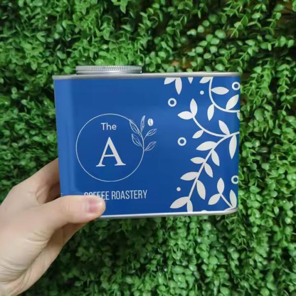 Custom Printed Luxury Food Grade Coffee Bean Tin Box Airtight Coffee Tea Tins Canister Degassing Valve Seal Round Coffee Can Tin