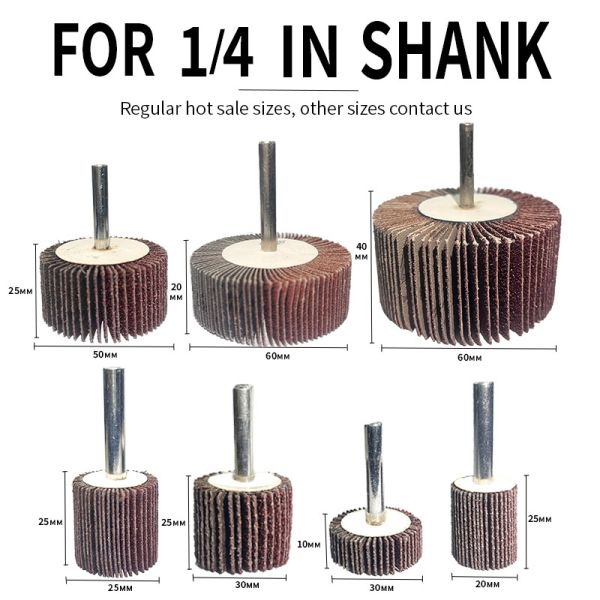 20*25*6 Abrasive Cloth Flap Wheel Grinding Head, with Handle and Impeller