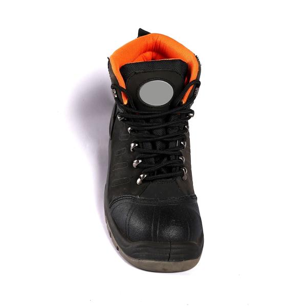 Microfiber Leather Genuine Leather Upper Lining BK Mesh / Air Mesh OEM Factory Worker Safety Boots for Men