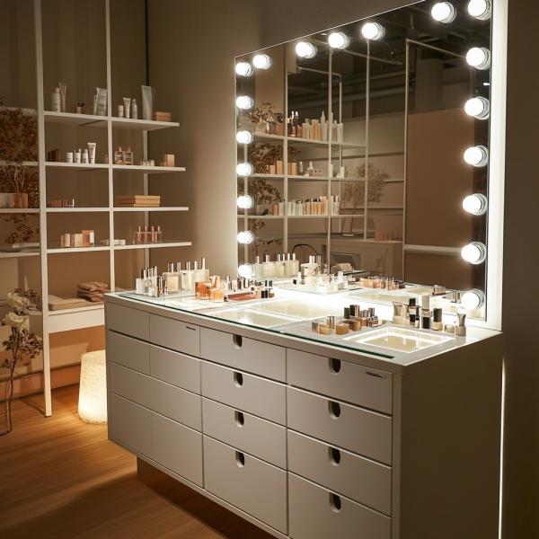 Touch Screen Metal Frame 15 Bulbs Make Up Makeup Mirror With Lights Led Vanity Mirror