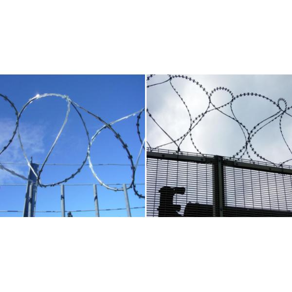 Погружение колючей проволоки бритвы концертины Cbt-65 горячее гальванизированное для анти- разделительной стены пиратства