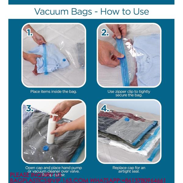 Space Saving Clothes Vac Pack Vacuum Storage Bags Variety Pack with Hand Pump Included