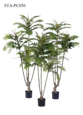 Multiple Stems Faux Chinese Toon Tree Plastic And Fabric Decoration Plant