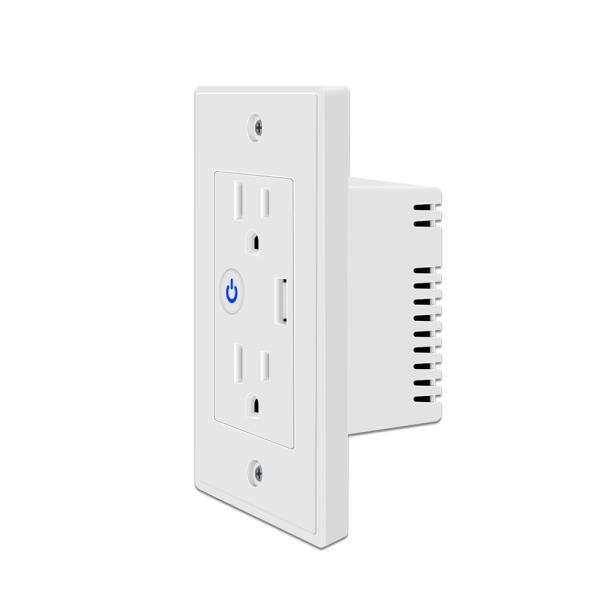 FCC ROHS Smart Plug Socket AU UK Wifi Usb Outlet Two AC Sockets