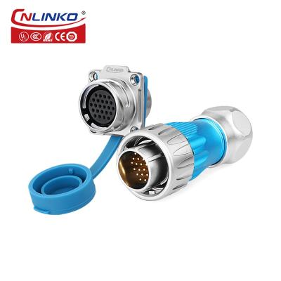 Metal Shell M24 10 Pin Waterproof Circular Connector Automotive 10 Contact Power Socket