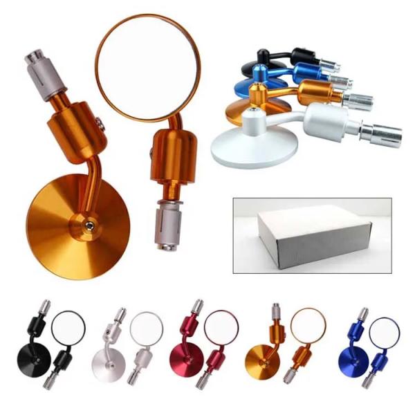 7cm Mirror Size Motorcycle Round Side Mirror Custom Aluminum Alloy CNC Bar End Mirrors