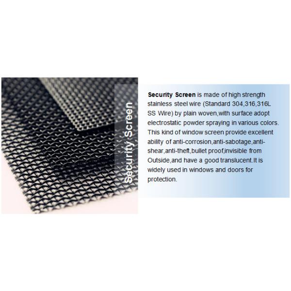 Powder Coated Black Stainless Steel Woven Wire Mesh Mosquitoesprotecttion Door / Window Screen