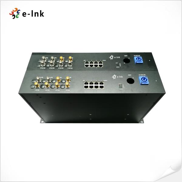 8Ch Gigabit PoE + 6Ch Forward 3G-SDI + 2Ch Backward 3G-SDI Fiber Optic Extender