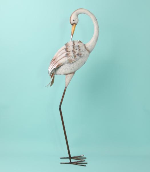 Metal Crane Decor High Durability Vintage Animal Garden Ornaments for Your Garden Sanctuary
