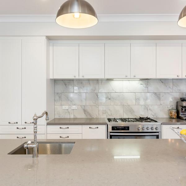 PVC Modern Lacquered Cabinets Island White Shaker Modular Textured Laminate Kitchen Cabinets