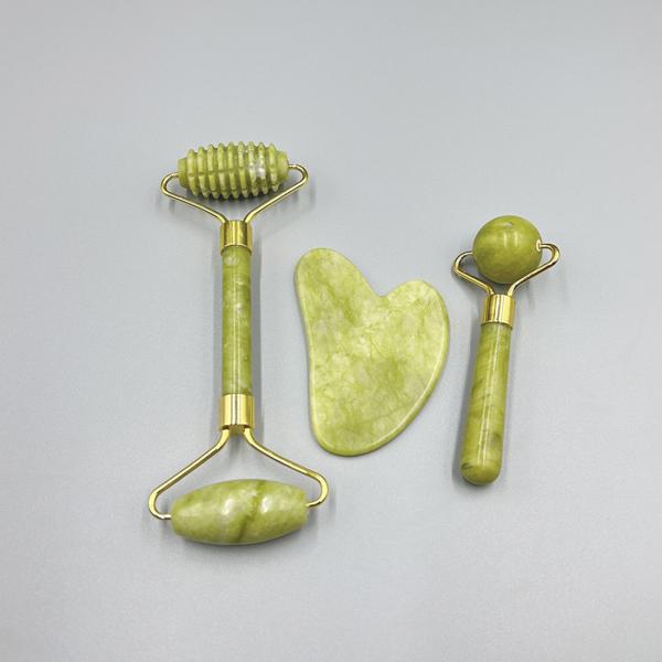 Jade Stone Facial Roller Stone Massager Home Roller Y Gua Sha Jade Verde Beauty Jade Roller Face Ball