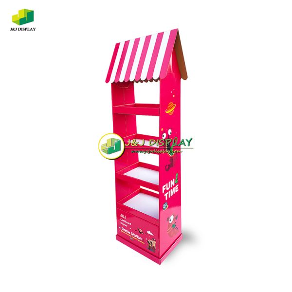 Corrugated Paper Pop Floor Display Stand Foldable for Store Advertising Exhibition