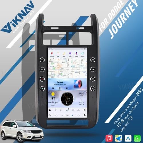 VIKNAV Rádio de Carro Estéreo Sem Fio Carplay de 13,6 Polegadas para Dodge Journey 2009-2015 Android