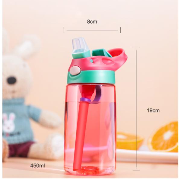 Custom Logo Bpa Free Children Water Bottle with Straw Support Tour Outdoor Activity