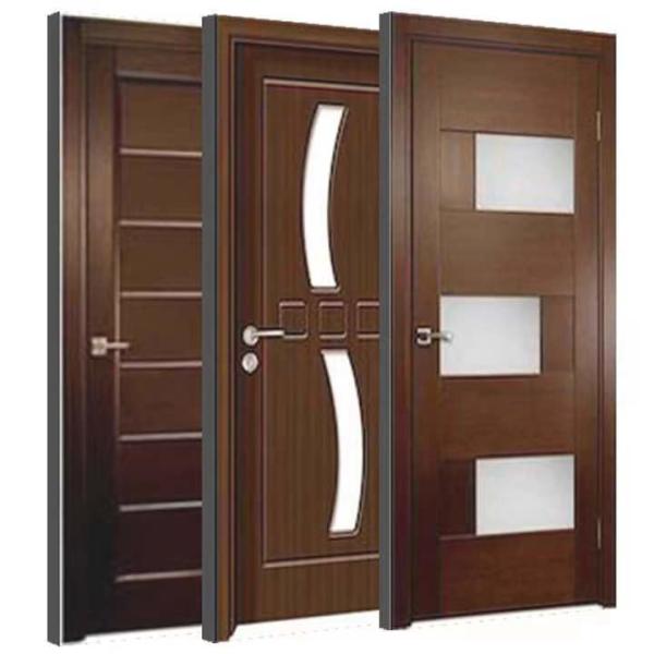 Fireproof MDF Wooden Door HDF ABS PVC WPC Mahogany Wood Entry Door