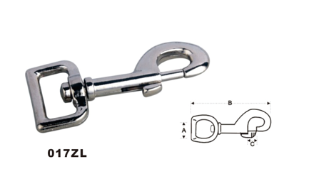 Zinc Alloy Diecasting Swivel Eye Bolt Snap Hook Carabiner Square Type