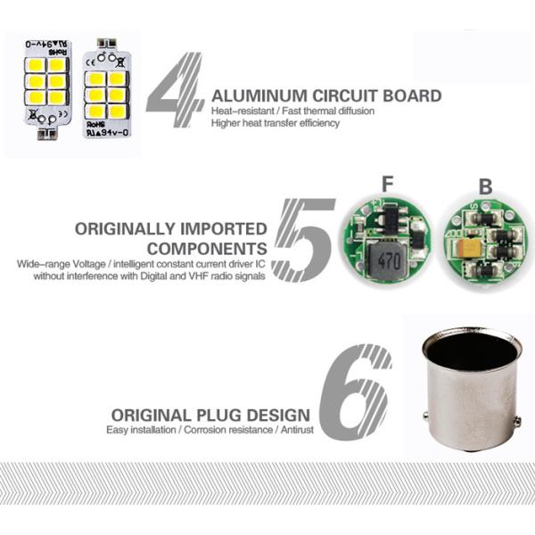 T20 W21W 2835 21SMD 6000K 10.5W LED Car Light Bulb