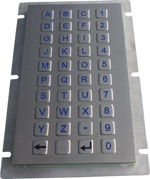 40 chaves comprimem o teclado liso do metal das chaves da matriz de ponto do formato com a montagem de painel traseiro