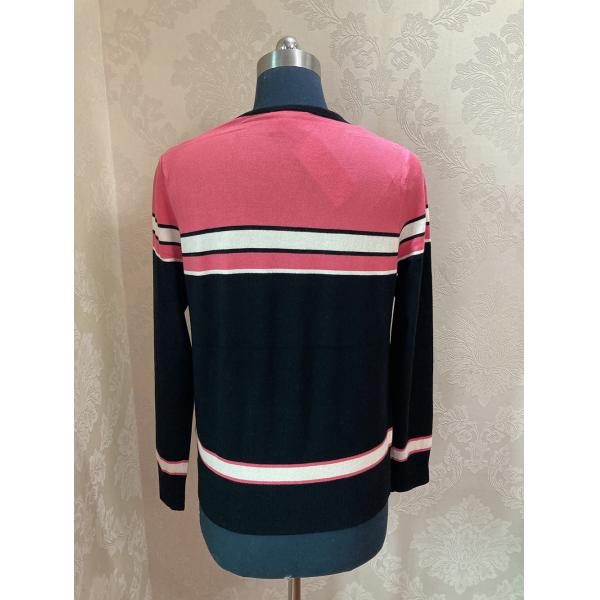 Stockpapa 2 Colors Casual Ladies Striped Sweater For Winter