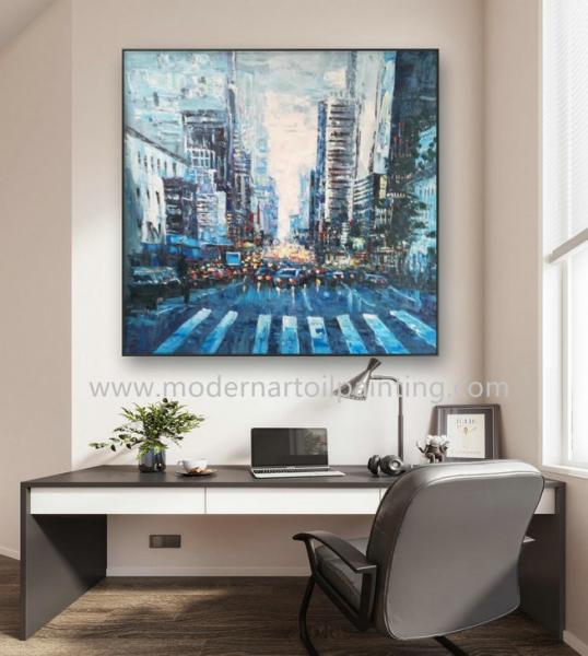 Palette Knife Cityscape Streetscape Oil Paintings Modern Canvas Art For Home Decoration