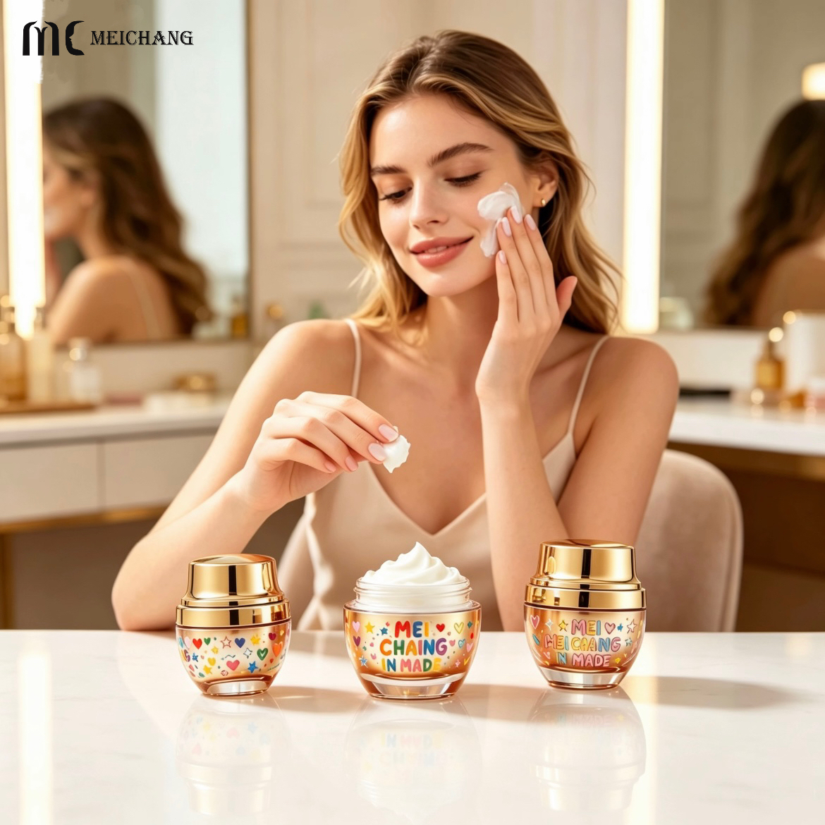 Premium Glass Skincare Packaging Set with Optional Amber Light-Blocking Cream Jar & Serum Bottle Collection(MC-314)