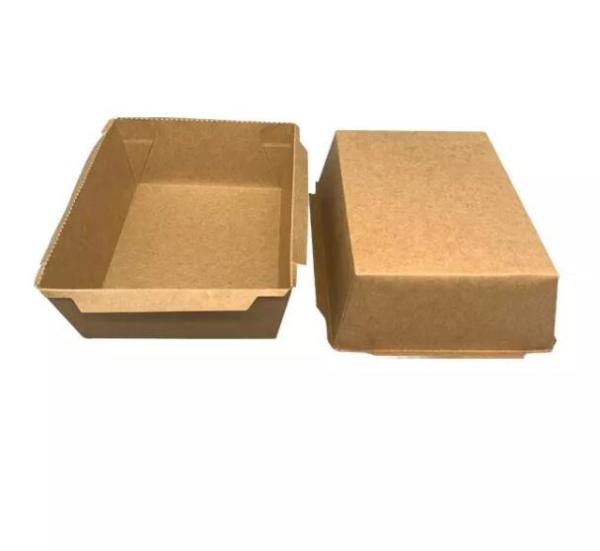 caixa de empacotamento do sushi de papel descartável de 500ml 700ml 900ml 1200ml com tampa transparente
