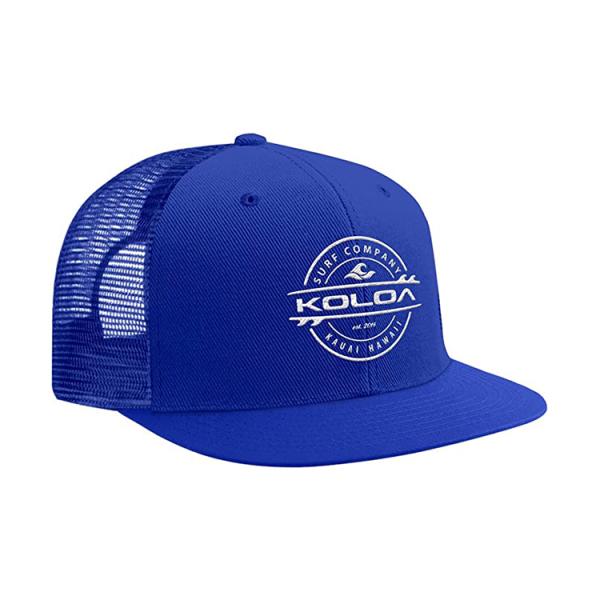 Custom Five Panel 56cm Mesh Trucker Caps With Snap Flat Embroidery Logo