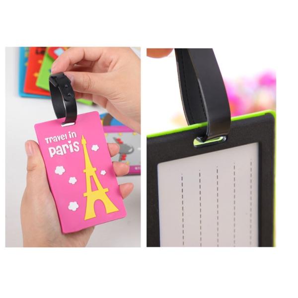 Promotional Custom Logo Travel 3D Soft PVC Luggage Tag, Personalized Rubber Airline Bag