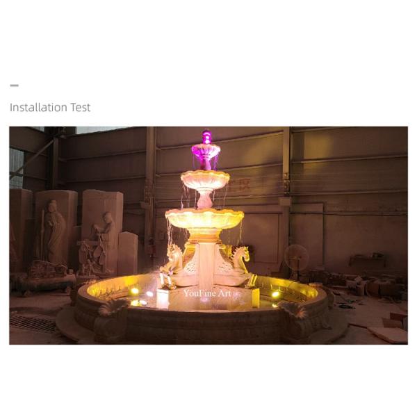 Outdoor Hand Carved White Marble Angel Statue Water Fountain