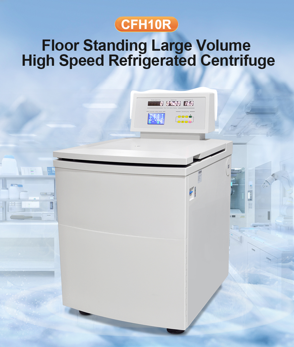 Ultra High-Speed 10000 RPM Floor Type Refrigerated Laboratory Centrifuge Machine 6000ml Capacity Brushless Motor Stainless Steel