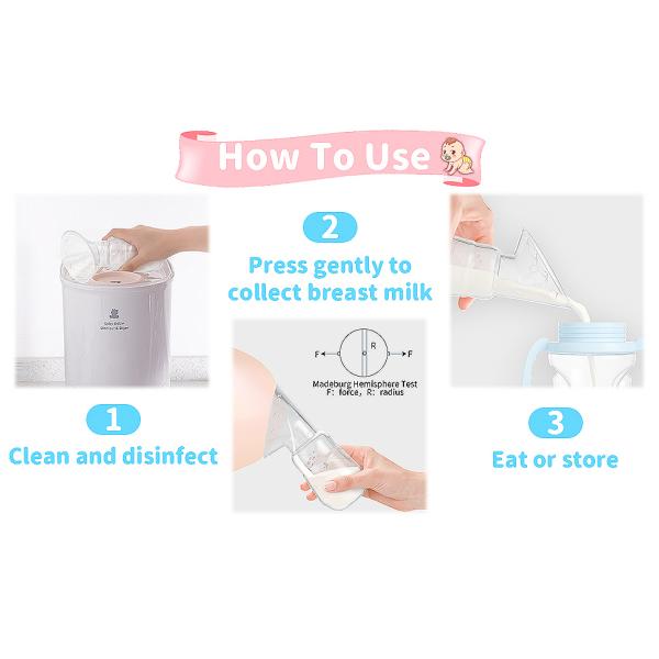 Soft Manual Baby Breast Pump 100 % Food Grade Silicone Material Durable