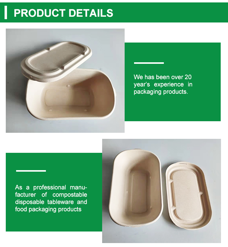 микроволны багассы сахарного тростника 500ml 1200ml контейнеры Eco многоразовой Biodegradable безопасные дружелюбное