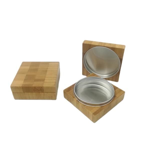 Eyeshadow Small Eye Makeup Box 5g Bamboo Cover SGS Aluminium 61MM