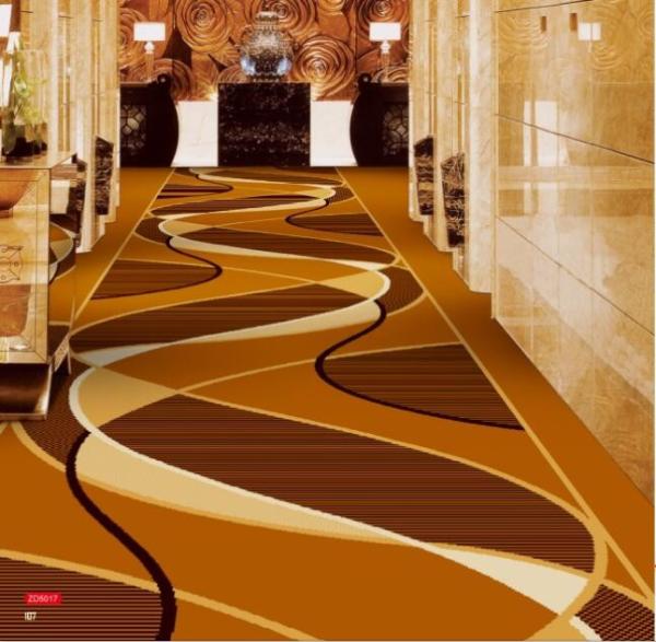 Red Polypropylene Wilton Patterned Carpets For Hotel Banquet Hall
