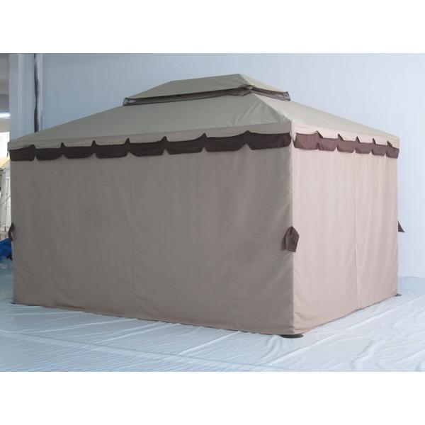 ECO FRIENDLY Water-Repellent Aluminum Garden Gazebo with Mosquito Nets and Side Walls 3x4m