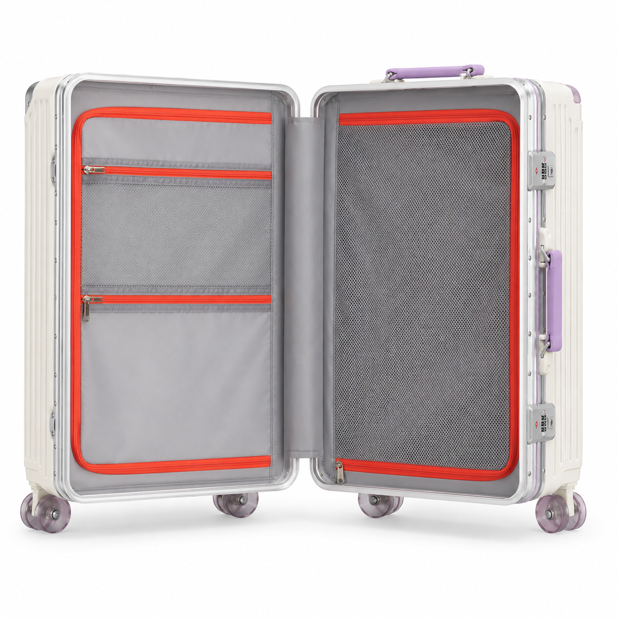 5-Wheel Wide-Handle Crystal Spinner Suitcase