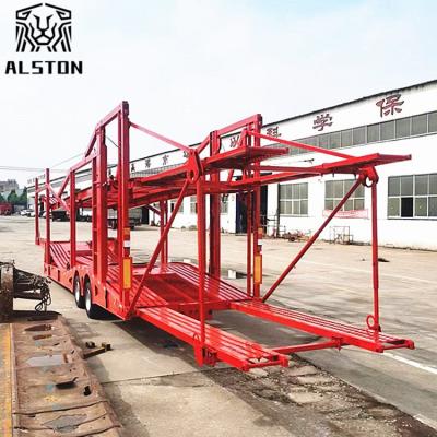 Two Axles Car Carrier Trailer, 8 Position Skeleton Trailer with Upper and Lower Decks