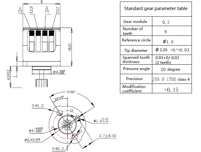 Vic-техник 2 мотор провода участка 4 Stepper, мотор 8mm 3.3V DV шагая
